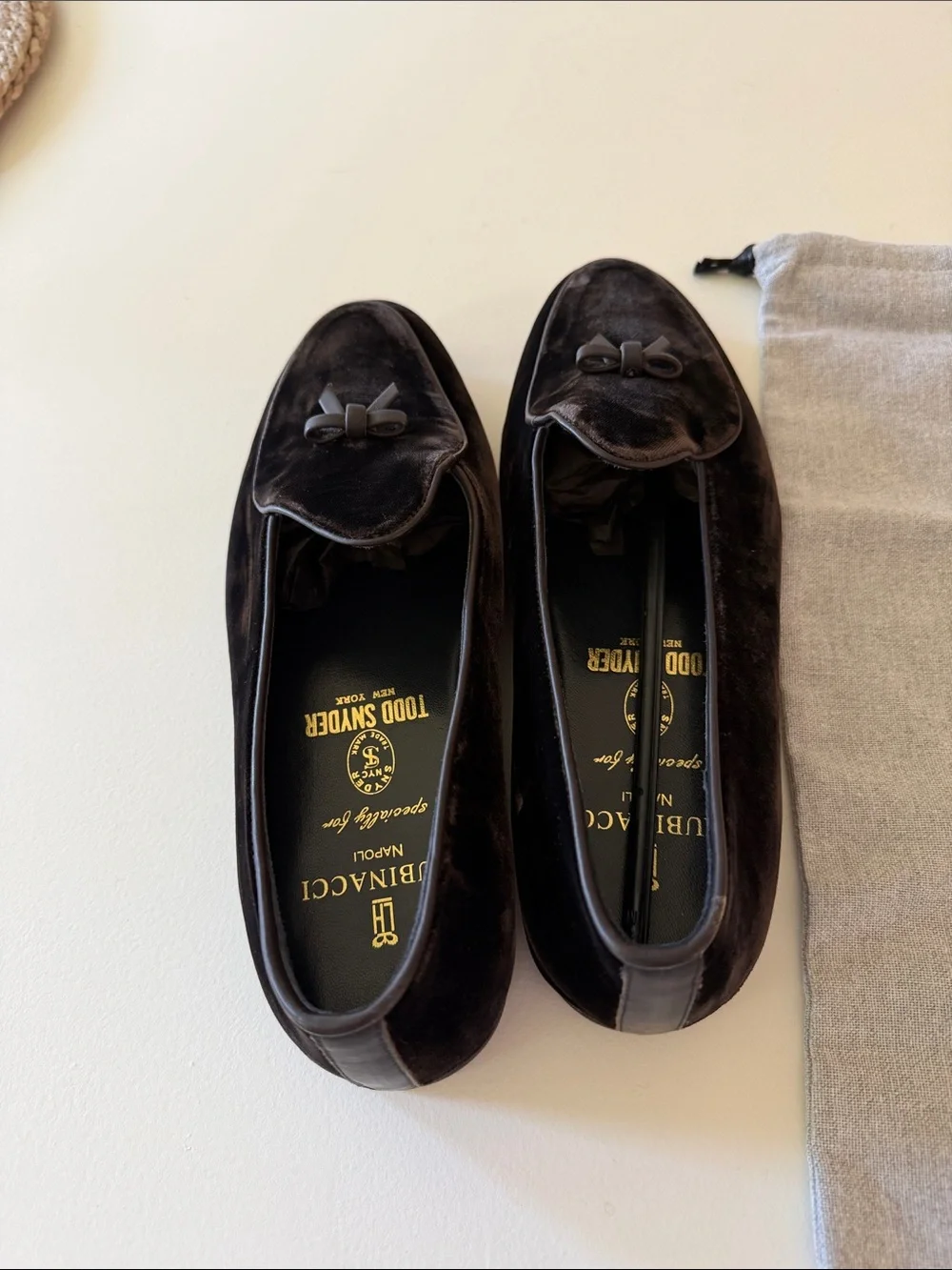 Todd Snyder Rubinacci Dark Brown Velour Marphy Tassel Loafers Sz 42(9).  Box6
